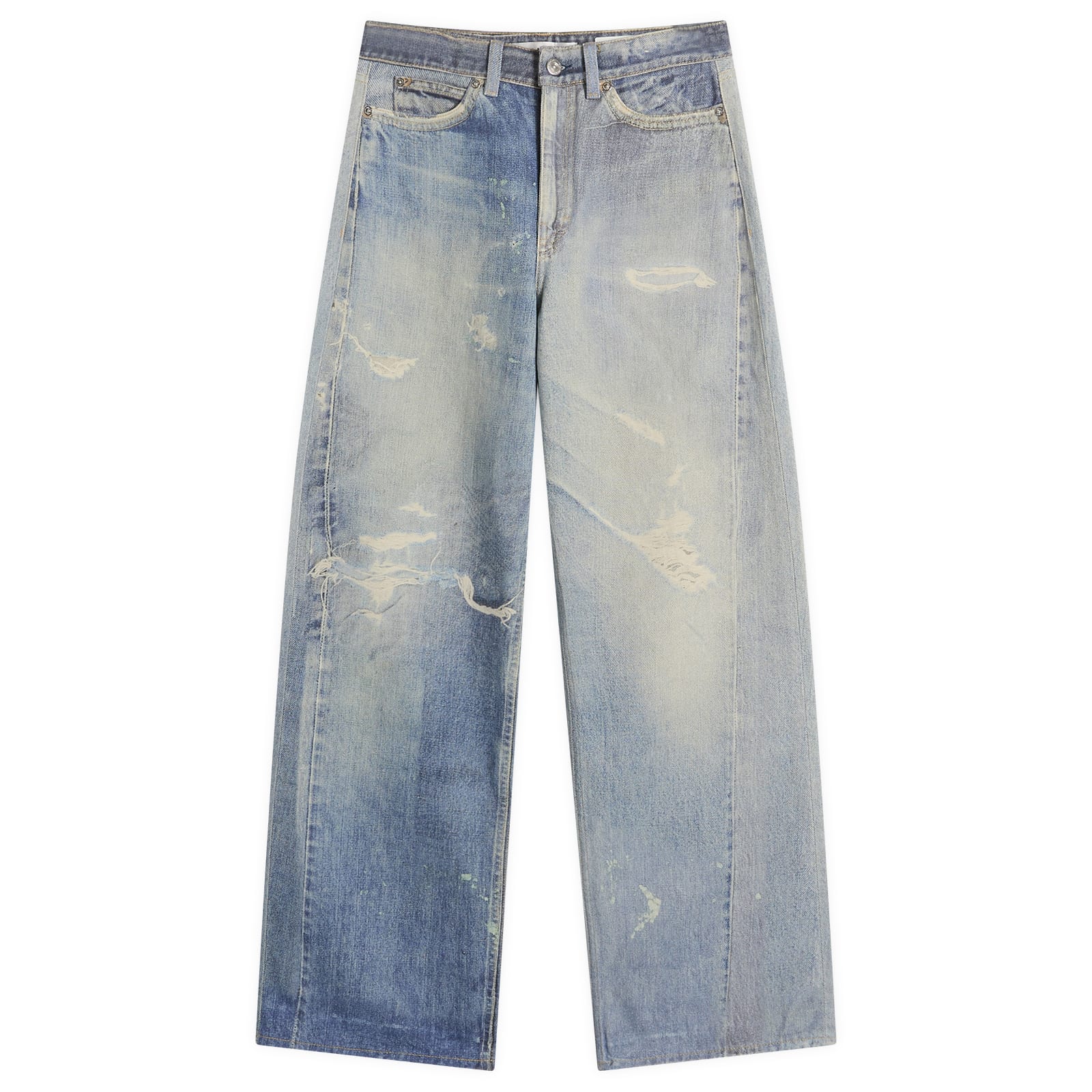Our Legacy Women's Blue Full Cut Digital Print Jeans - Woman Jeans Fr - 38 - Image 4