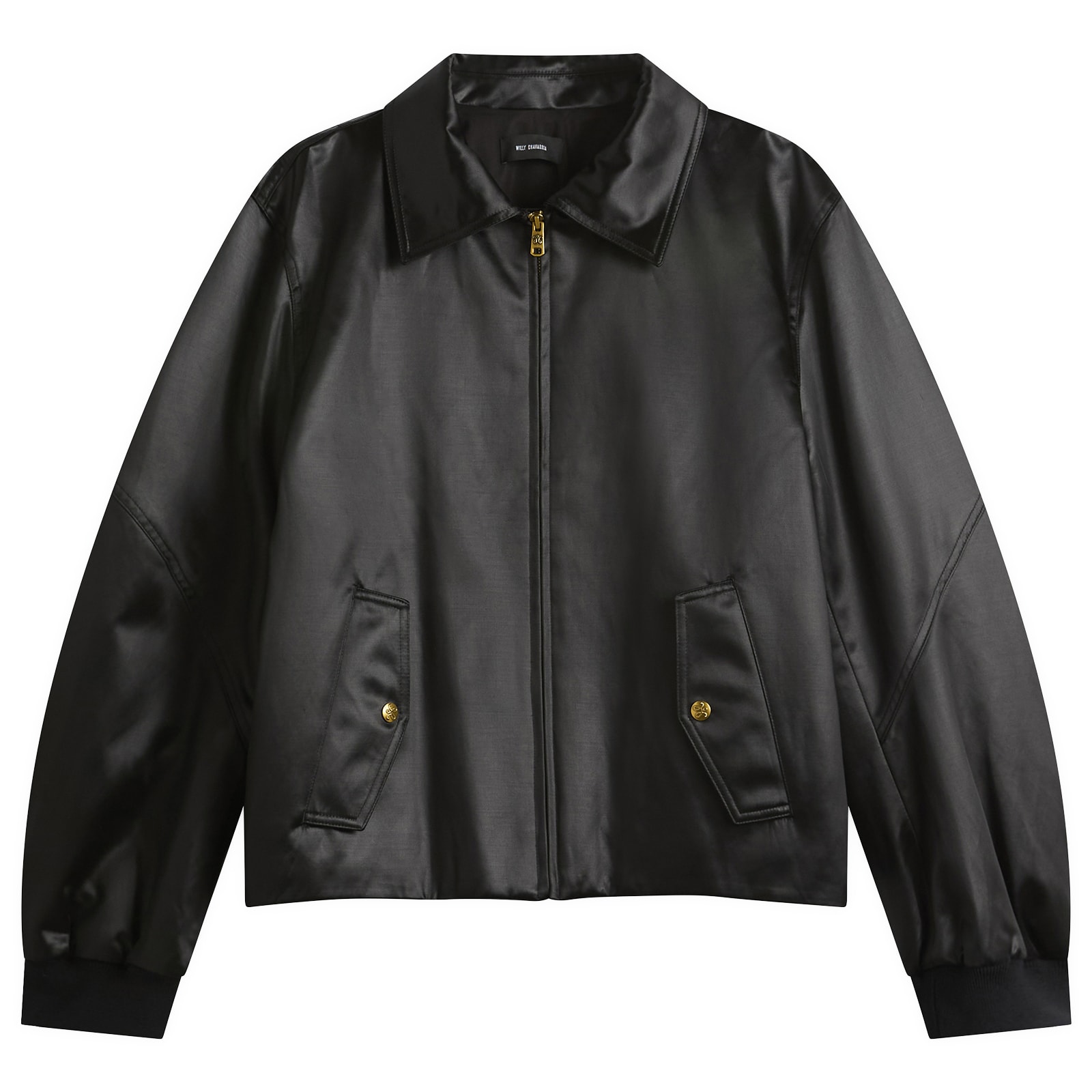 Willy Chavarria Men's Opera Bomber Jacket in Black, Size Large 