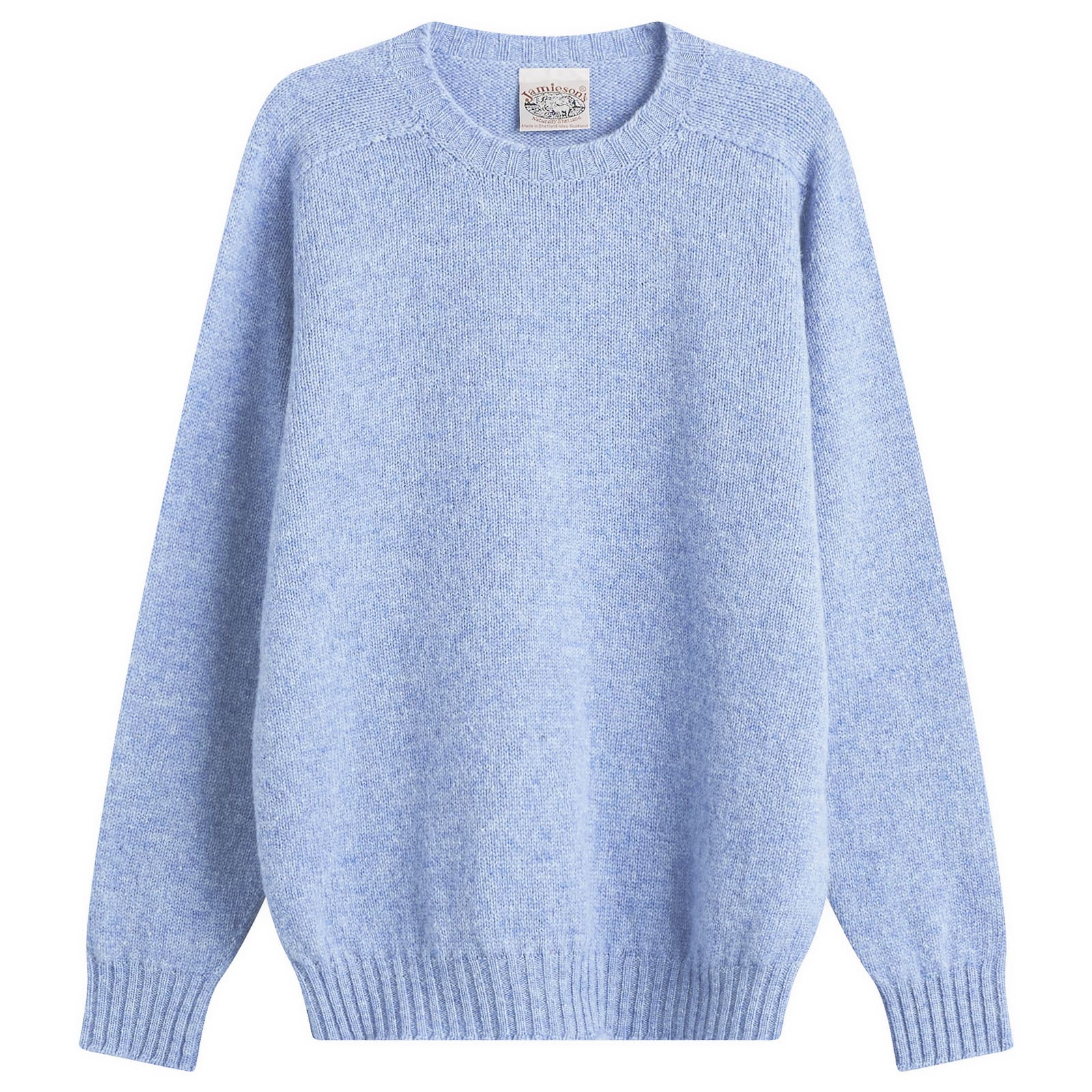 Jamieson's of Shetland — Jamieson's of Shetland Men's Jamiesons of Shetland Crew Knit in Blue Danube, Size XX-Large