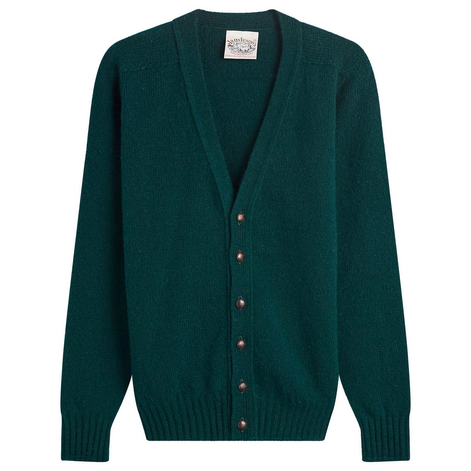 Jamiesons of Shetland V-Neck Cardigan Green