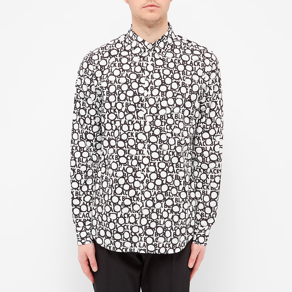Comme des Gar\u00e7ons Shirt Long Sleeves Black Wool Button Up