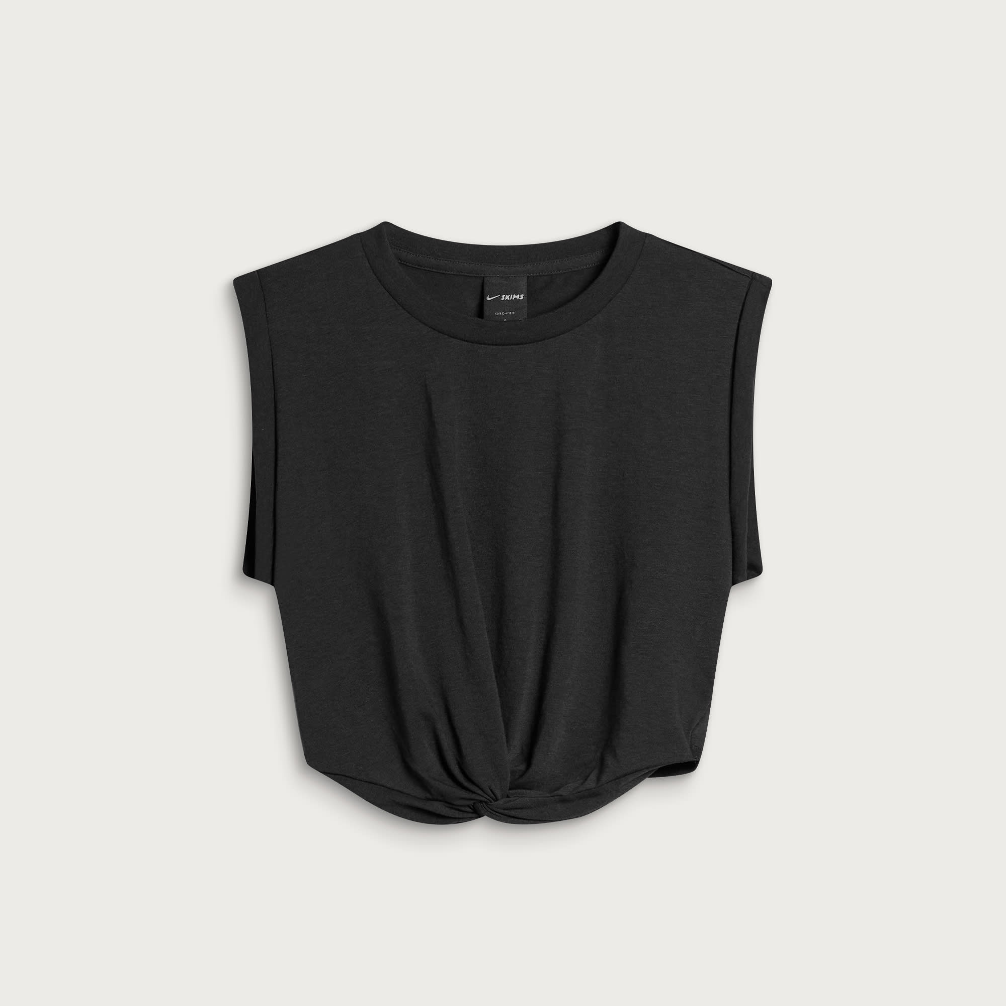 Nike Women'sSKIMS Perfect Cotton Crop Twist Tank Top Obsidian