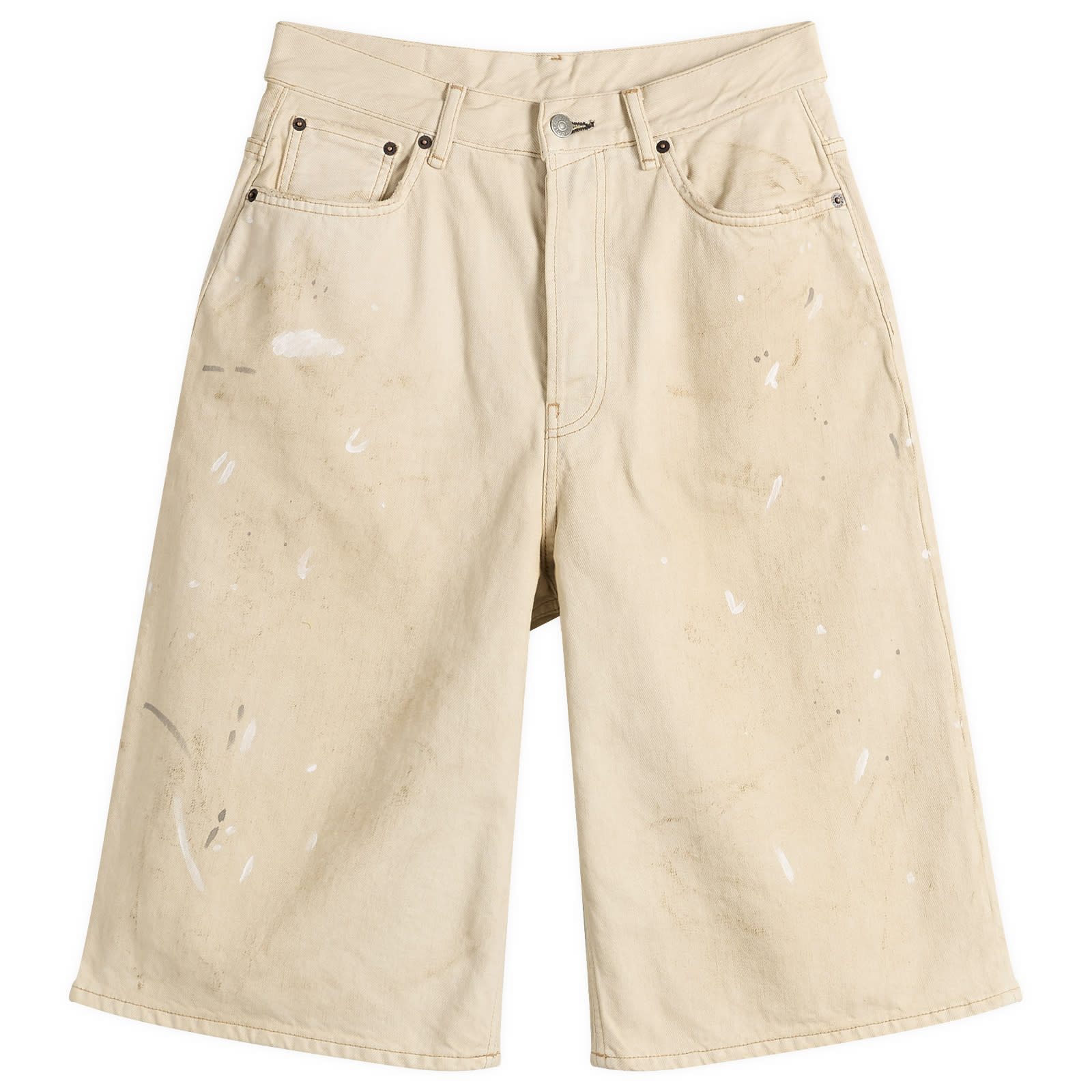 Acne Studios Men's Judda White Trafalgar Denim Shorts