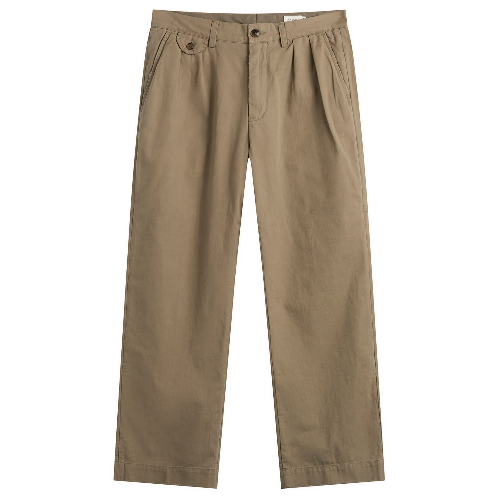 Khakis Men’s Slub Common Pleated Trousers Covert Grey