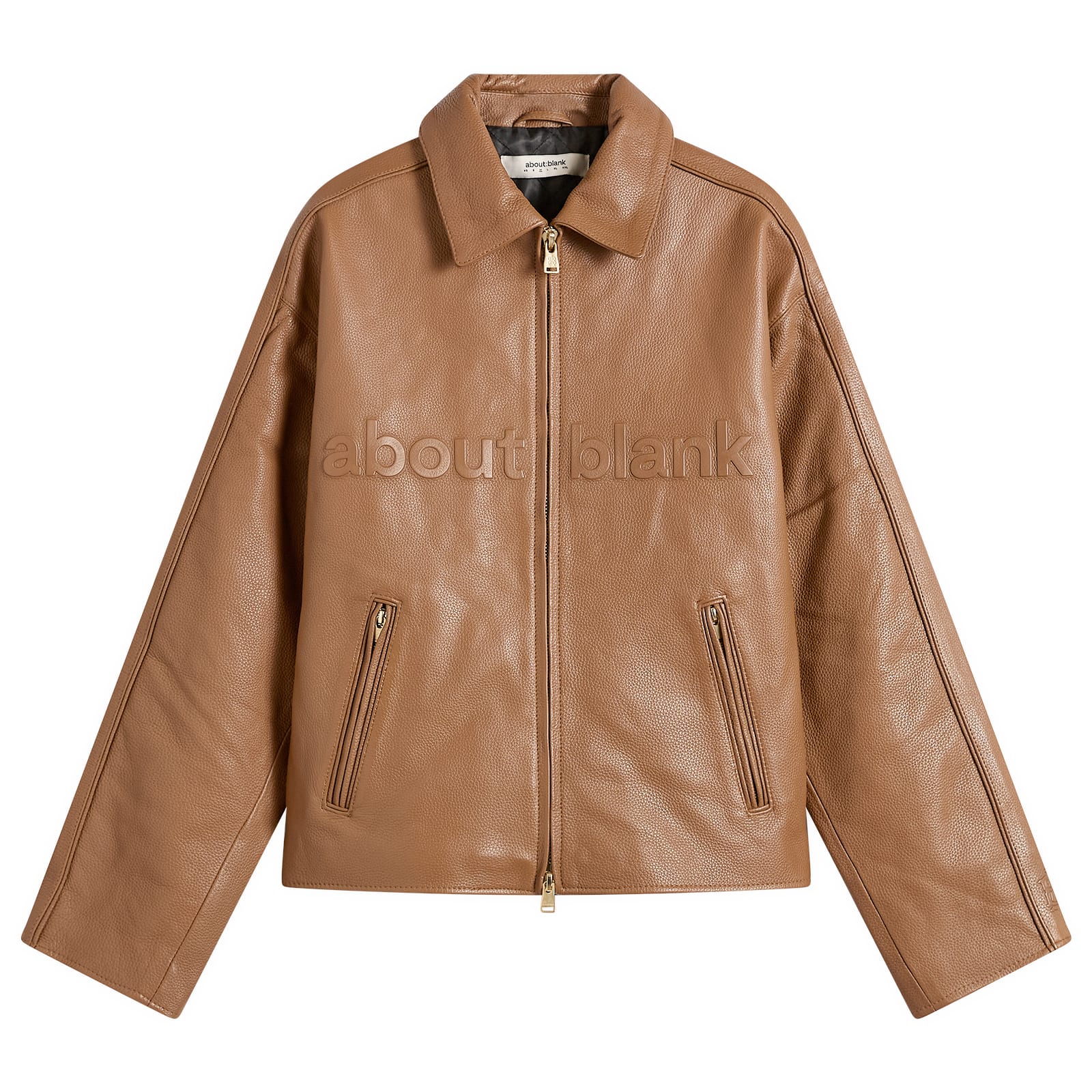 about:blank — about:blank Men's Leather Jacket in Brown, Size Large