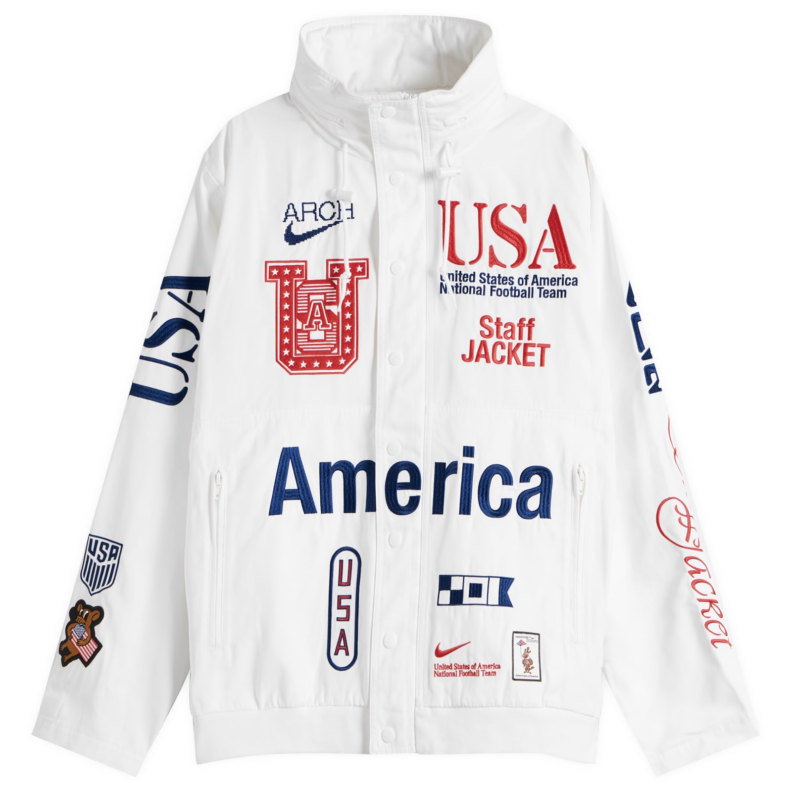 Nike Men's x Arch USA Staff Woven Jacket White | II9805-100