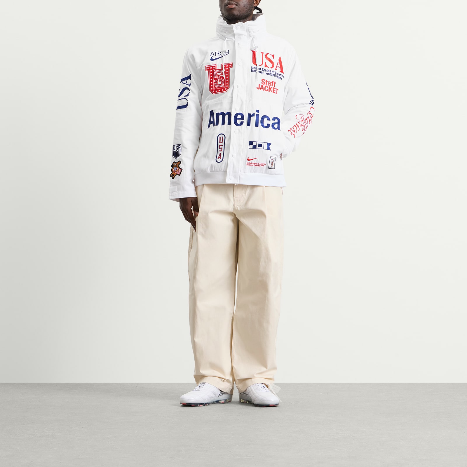 Nike Men's x Arch USA Staff Woven Jacket White | II9805-100