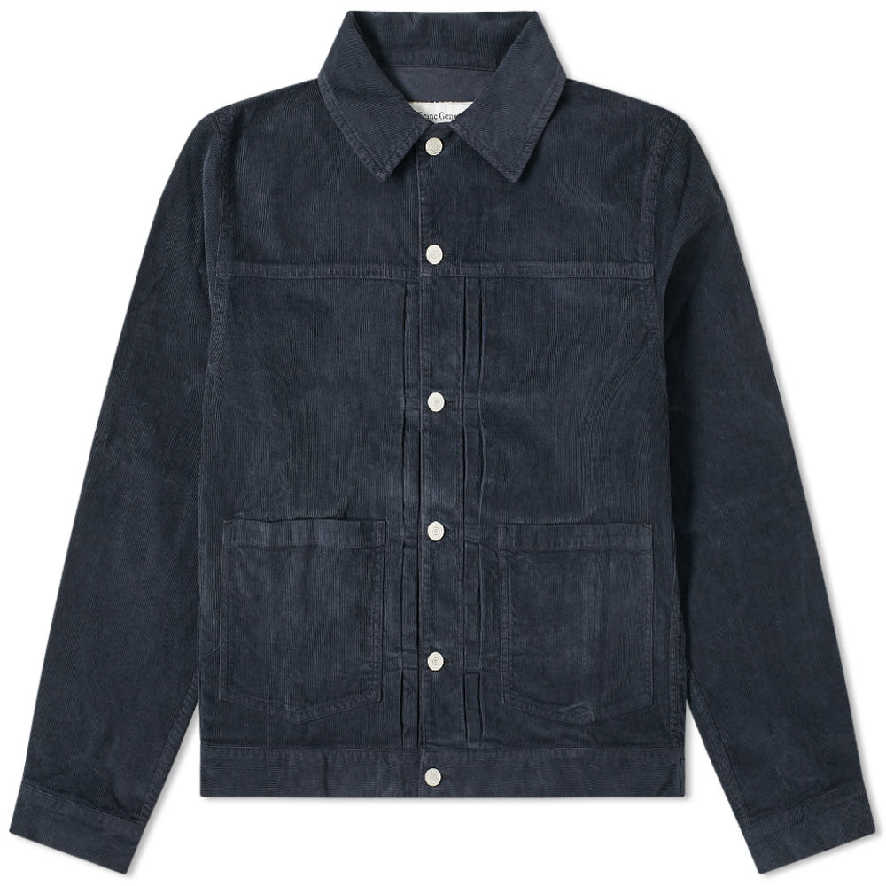 Leo Corduroy Trucker Jacket Dark Navy 