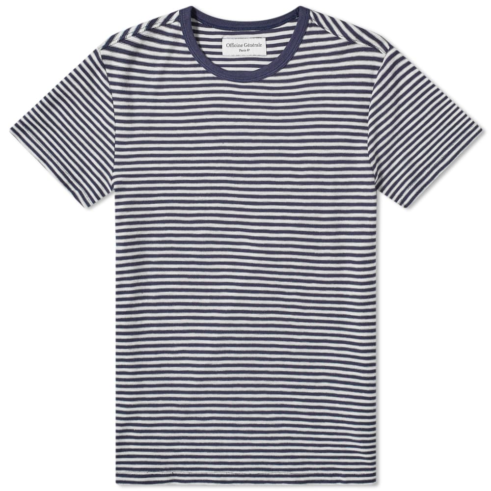 Officine Générale Stripe Tee Navy & White | END. (KW)