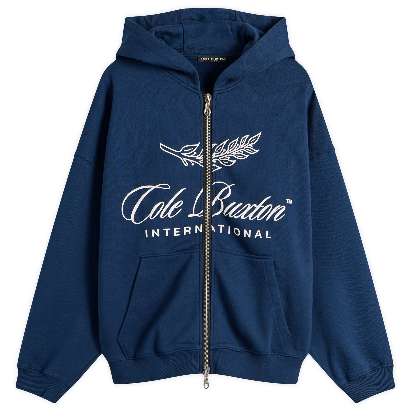 Cole Buxton — Cole Buxton Men's International Zipped Hoodie in Navy, Size X-Large