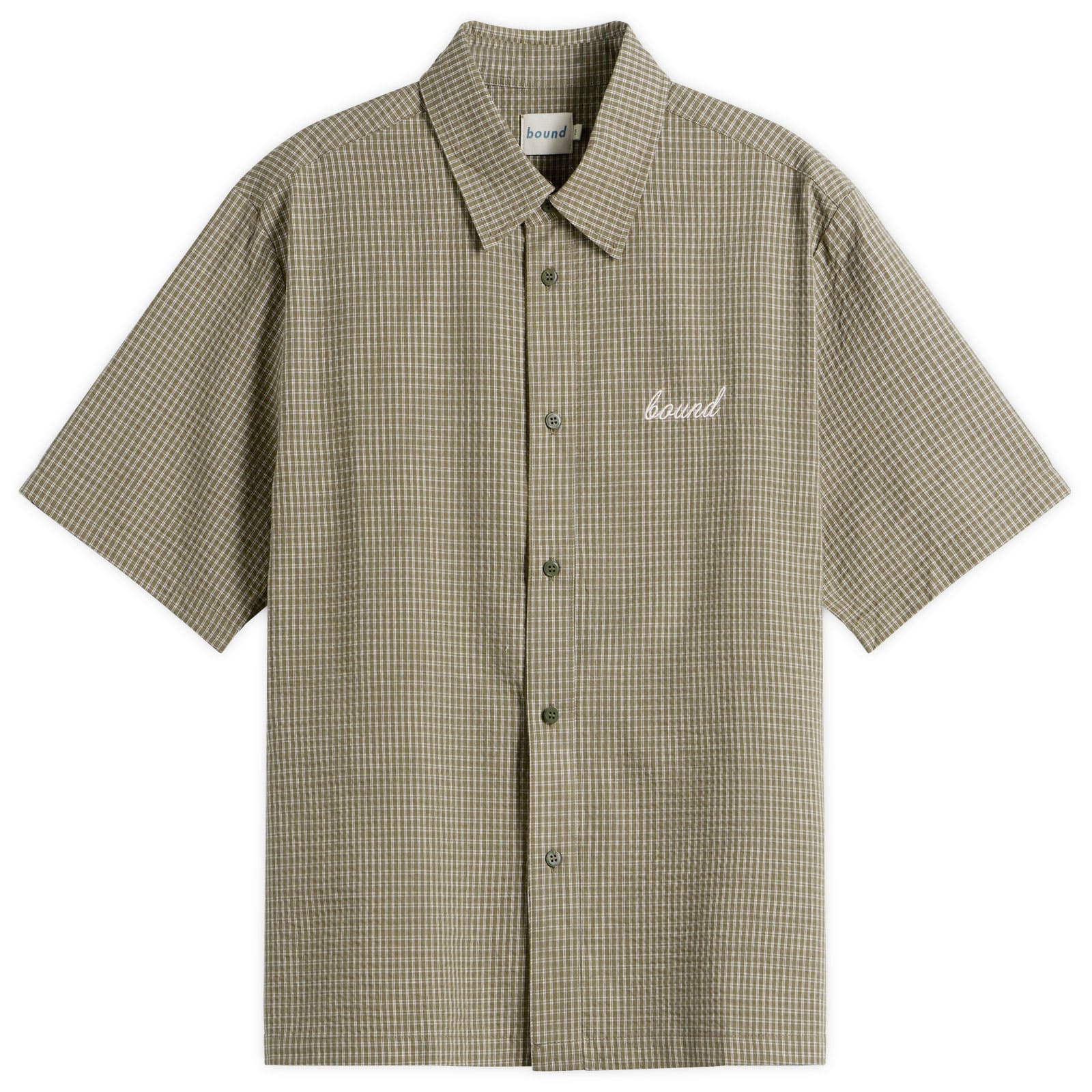 Bound Men’s Gingham Cropped Shirt Olive