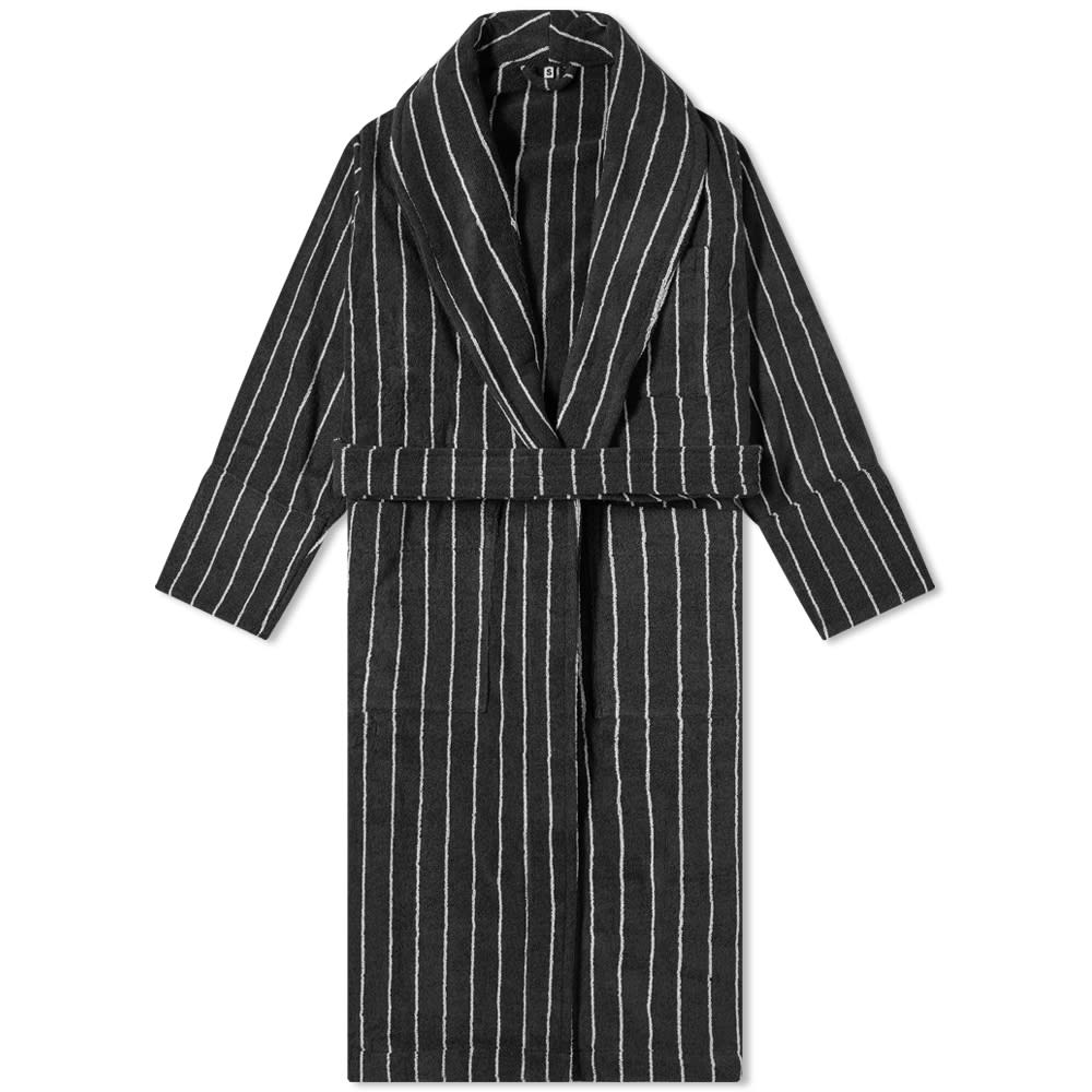 Tekla Fabrics Terry Classic Bathrobe Antwerp Black Stripe END.