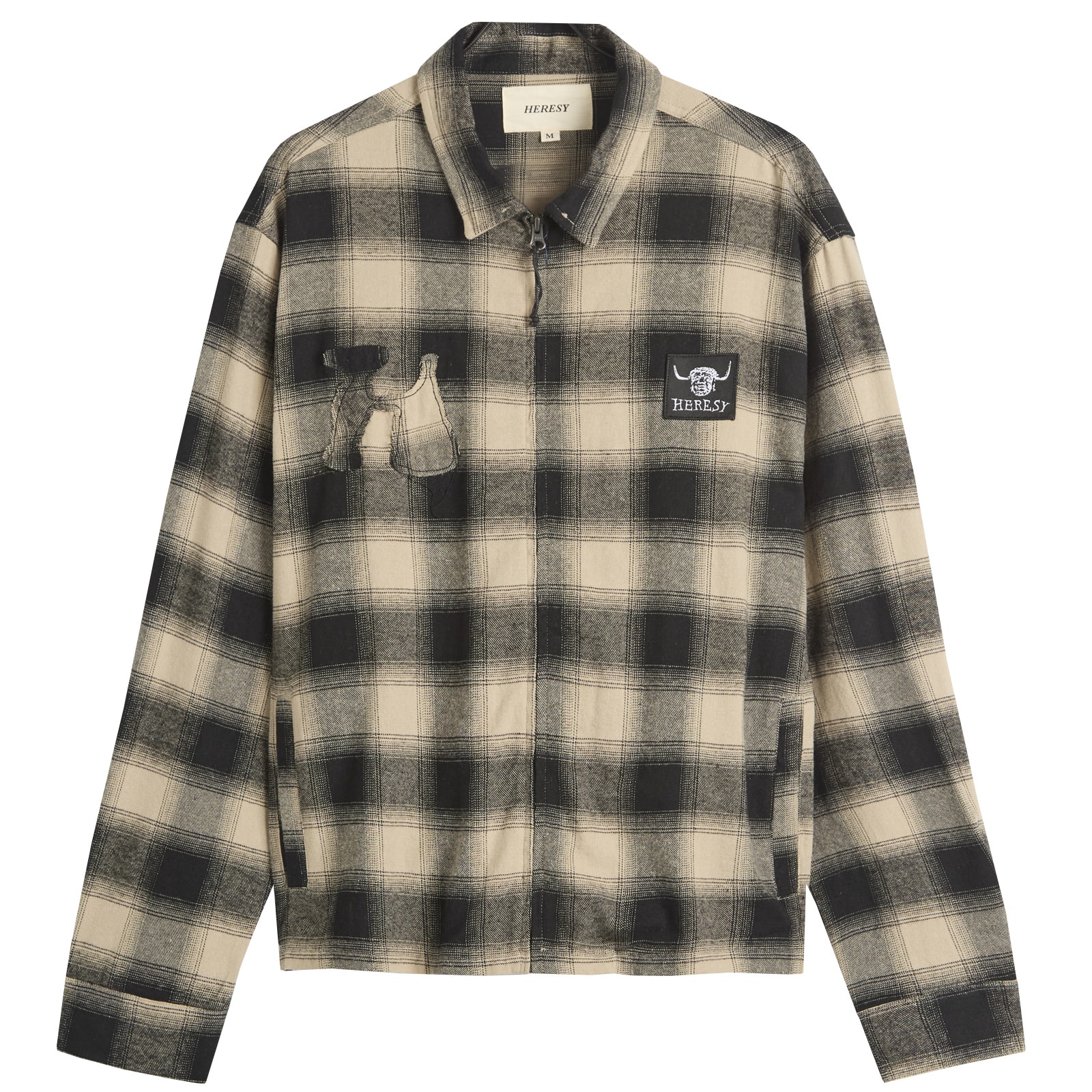 HERESY — Heresy Men's Fog Zip Shirt in Check, Size Small
