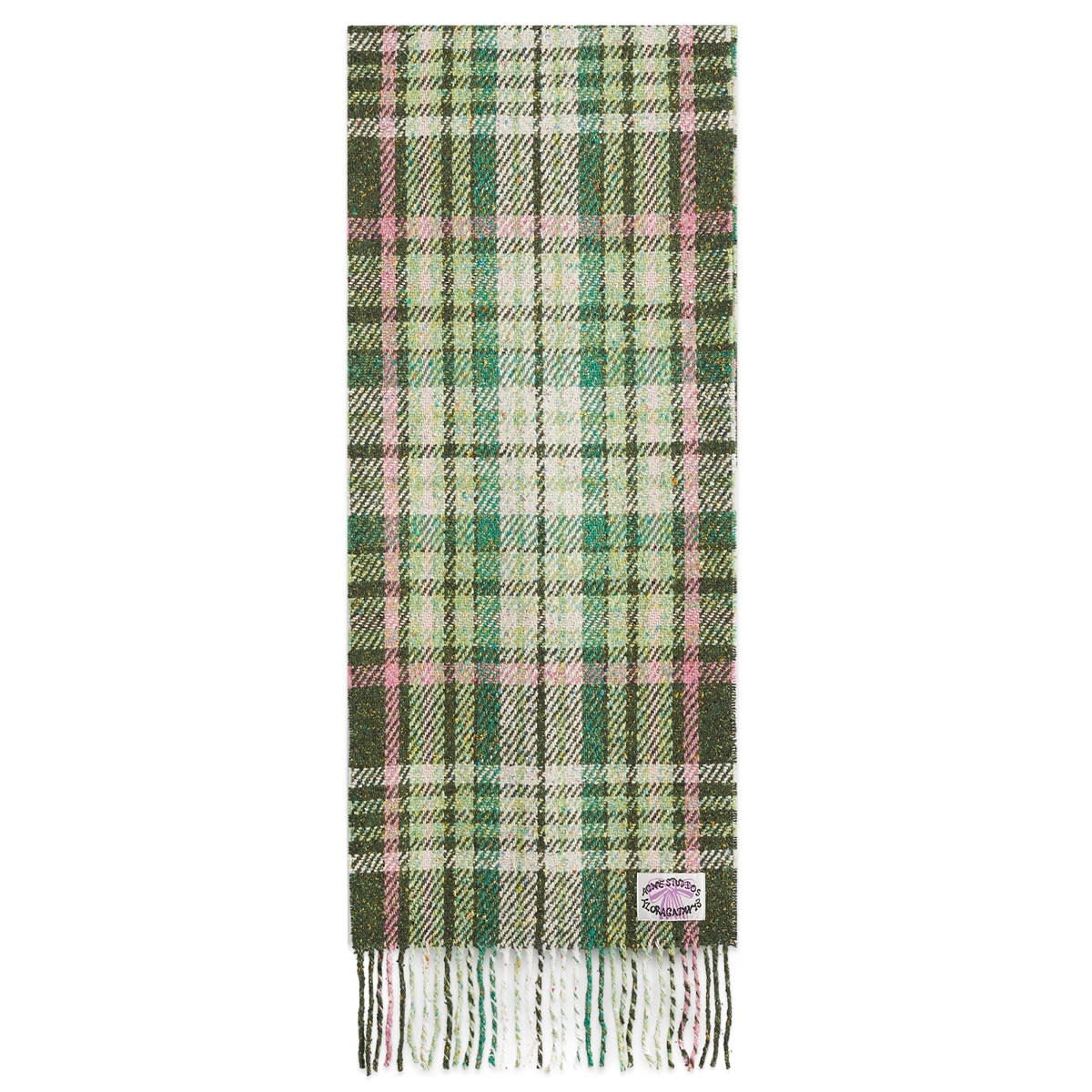 Acne Studios Unisex Green Volano Check Scarf