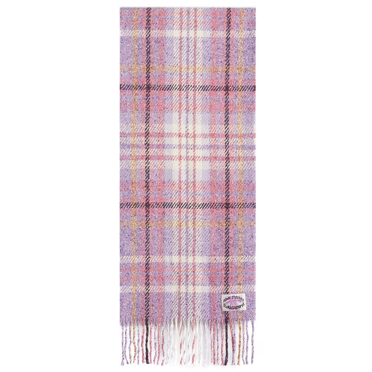 Acne Studios Unisex Violet Purple Volano Check Scarf