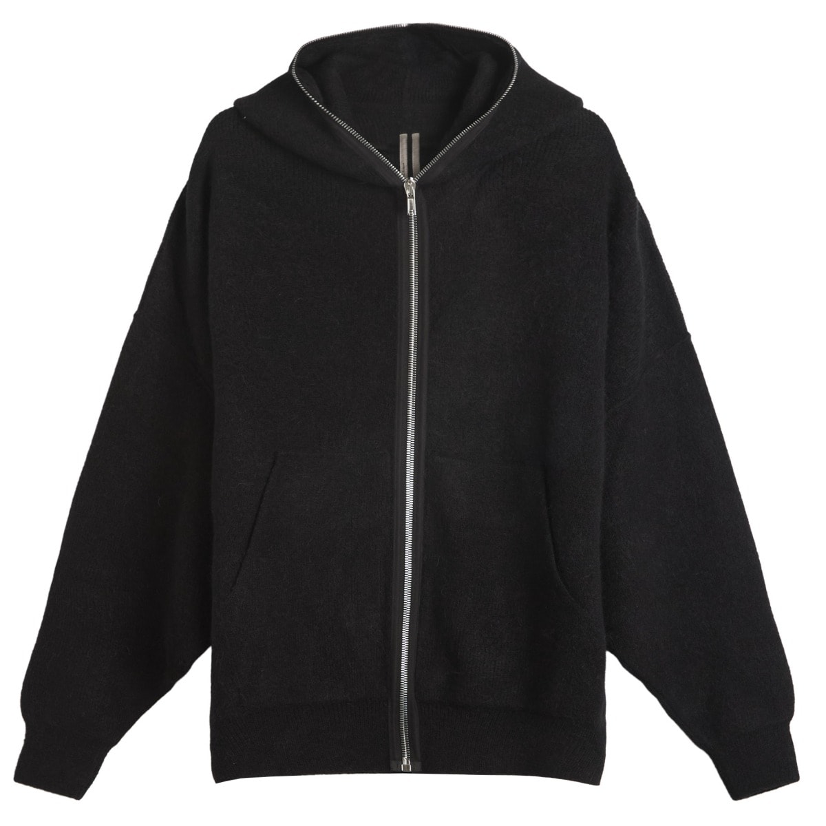 Rick Owens: Rick Owens Men's Alpaca Gimp Hoodie in Black, Size Large