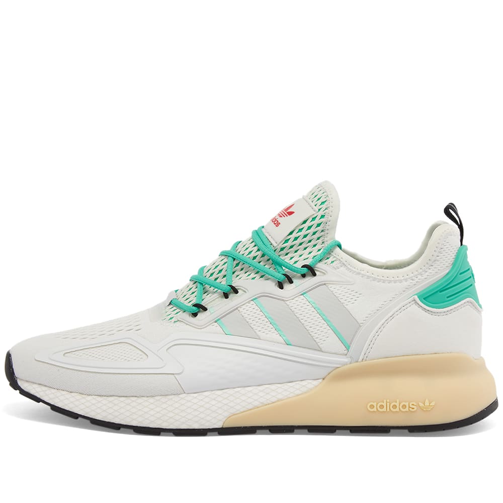adidas zx 2k boost crystal white grey & green