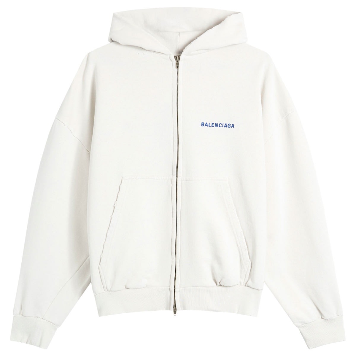 パーカー・フーディ Balenciaga Logo Back Dry Molleton Zip-Up Hoodie Balenciaga Logo Back Dry Molleton Zip-Up Hoodie Dirty Wht