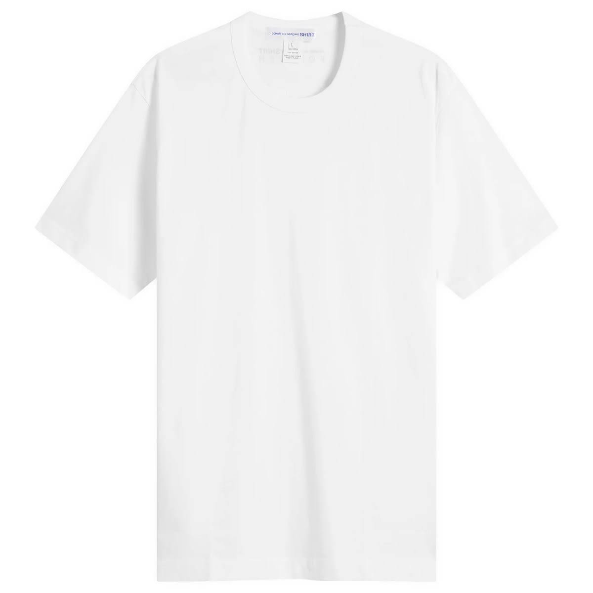Comme des Garçons SHIRT Men's Cotton Short Sleeve T-Shirt in White, Size Medium