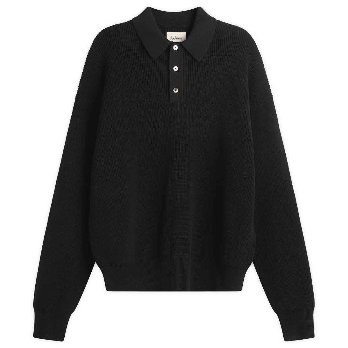 Ronning Men’s Long Sleeve Knit Polo Black