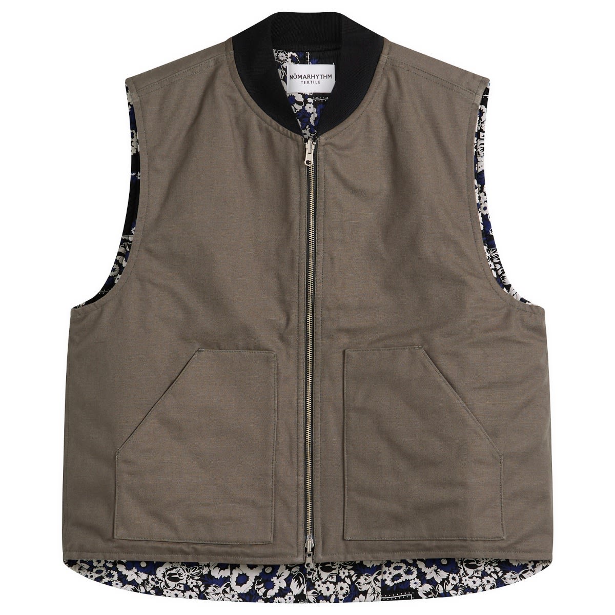 NOMARHYTHM TEXTILE — NOMARHYTHM TEXTILE Men's Reversible Work Vest in Gray, Size Small