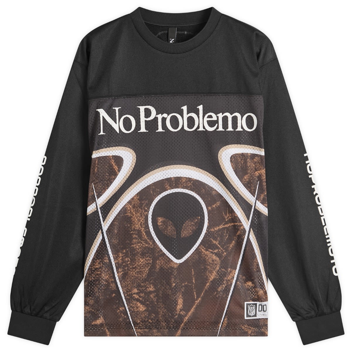 No Problemo Men’s Alien Long Sleeve Moto Jersey Black