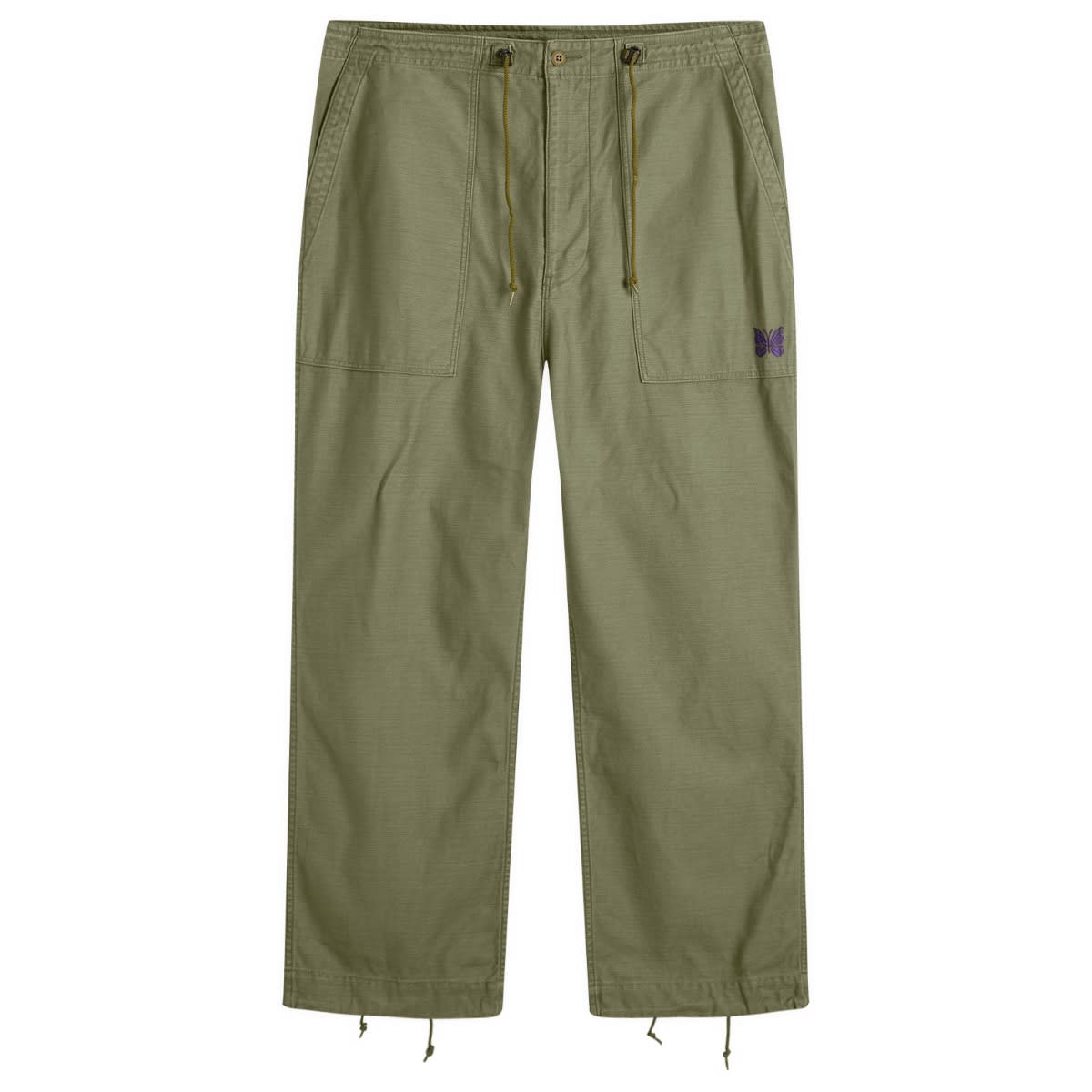 Needles Men’s Reversed Sateen String Fatigue Trousers Olive