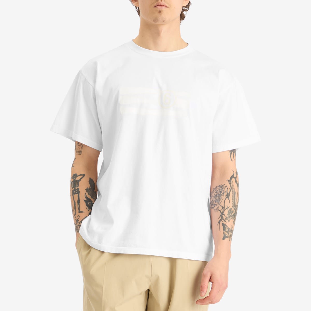 Tシャツ・カットソー MM6 MAISON MARGIELA Men T Shirts SH2GC0023 M20115100 White エムエムシックス メゾン マルジェラ MM6 Maison Margiela MM6 T