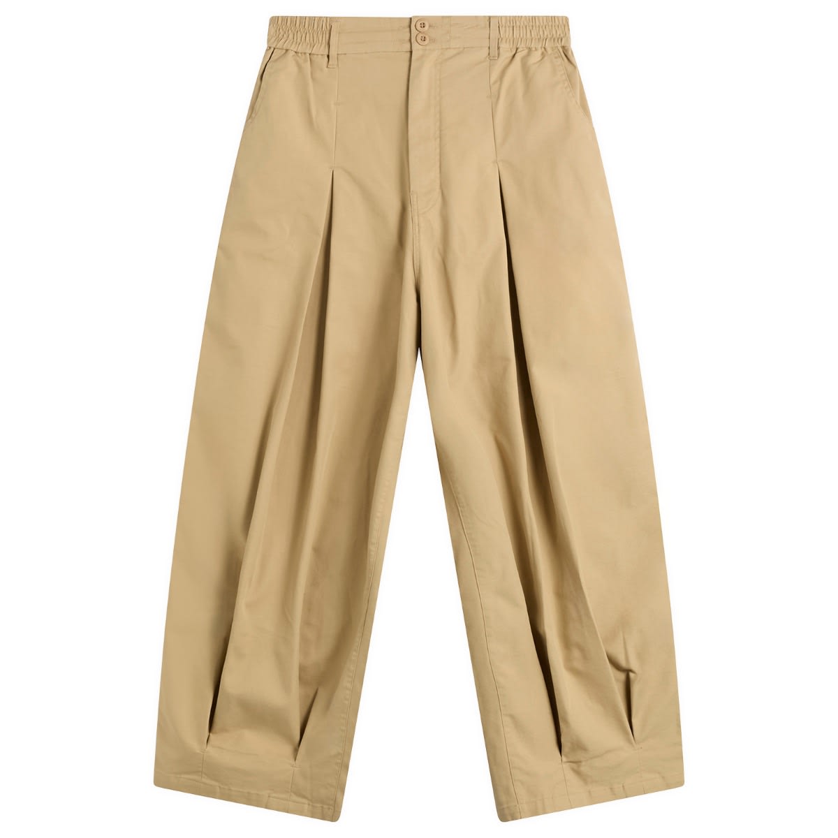 Anglan Men’s Unbalance Long Tuck Balloon Pants Beige