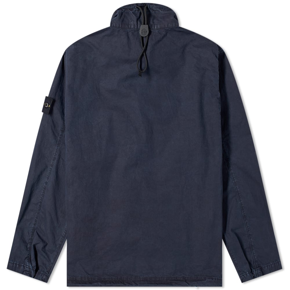 Stone Island Garment Dyed Half Zip Overshirt Navy Blue END. (CN)