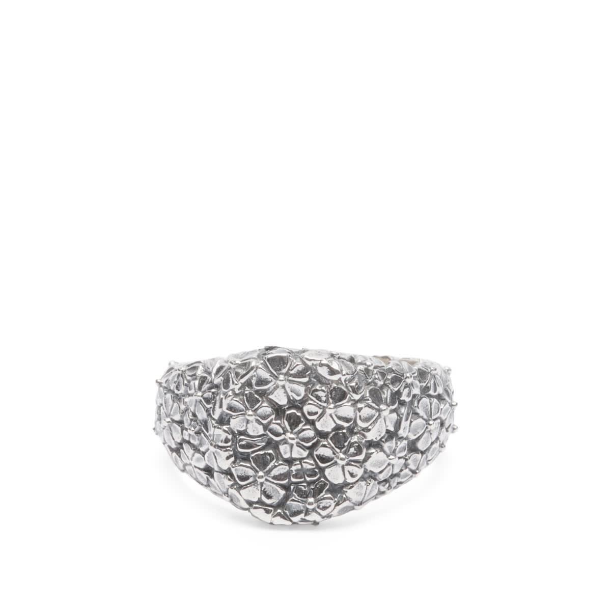 Maple Men’s Floral Oval Signet Ring Silver