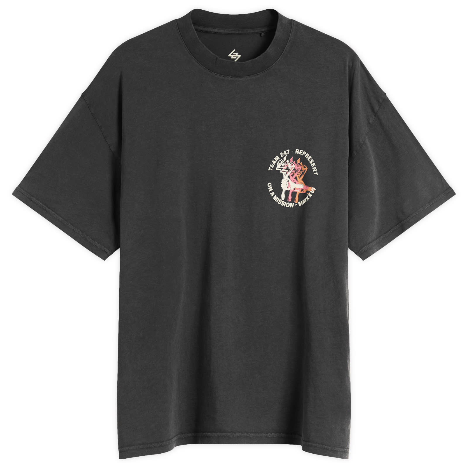 Represent 247 — Represent 247 Men's Torch Crop T-Shirt in Washed Black, Size Small
