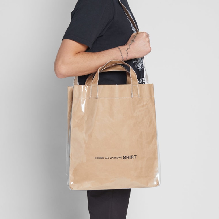 Comme des Garcons SHIRT PVC Kraft Paper Messenger Tote Bag ...