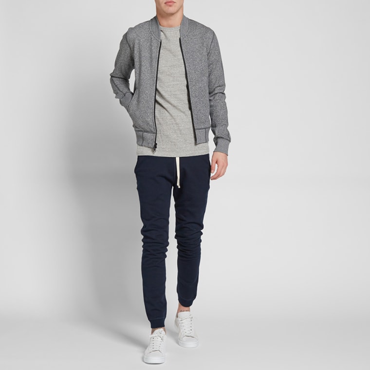 reigning champ heavyweight terry varsity jacket charcoal end