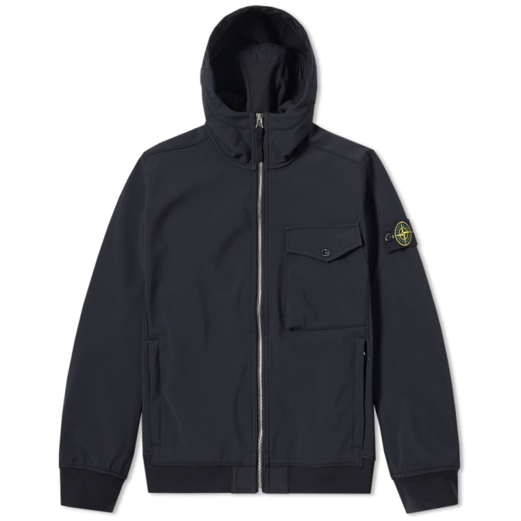 soft shell r hooded jacket black