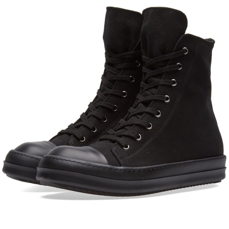 rick owens drkshdw high sneaker black black end