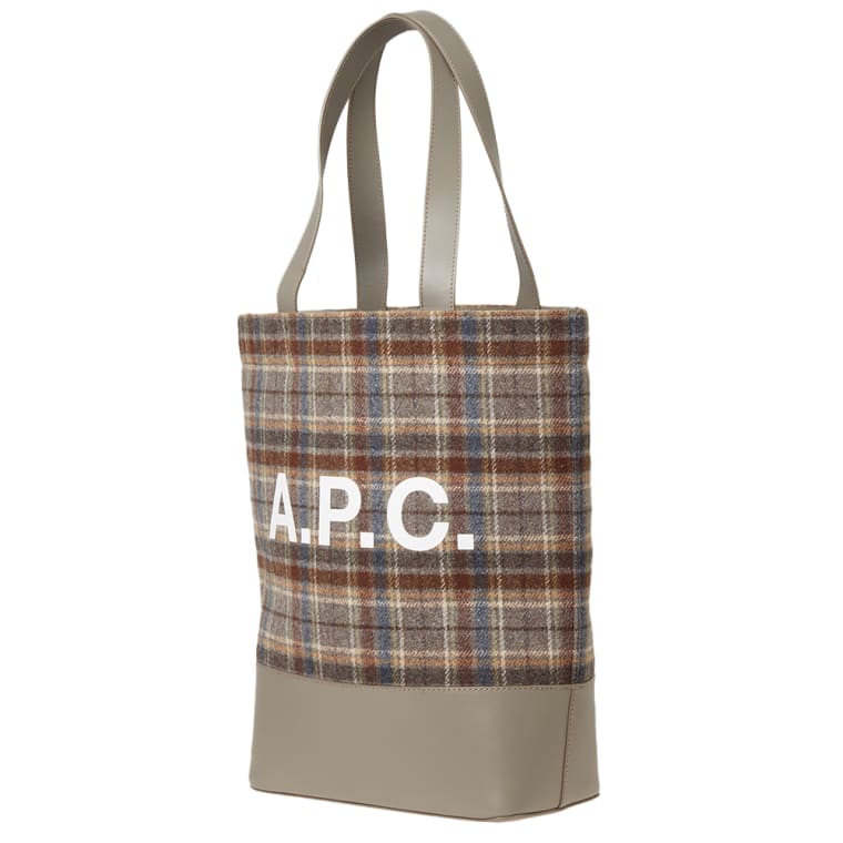 A P C Axel Check Tote Bag Grey End A P C Axel Check Tote Bag Grey 2