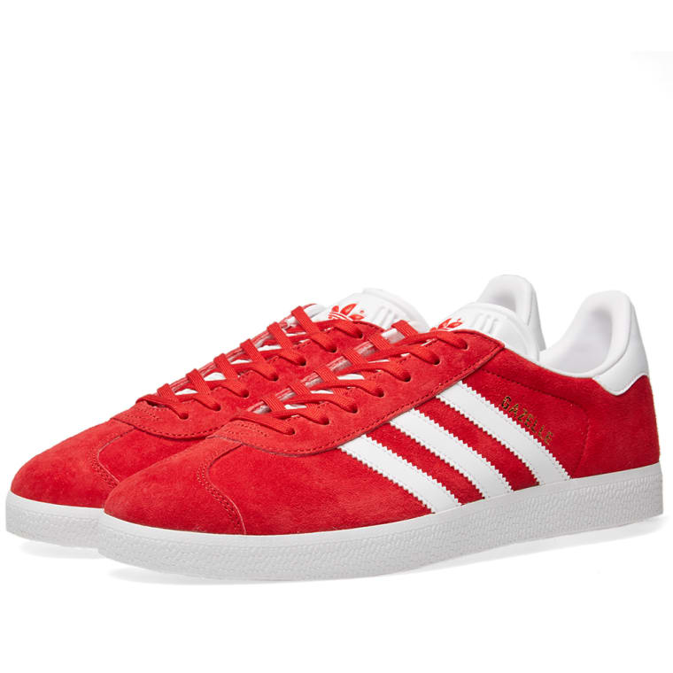 Adidas Gazelle (Scarlet & White) | END. Adidas Gazelle Scarlet & White 1