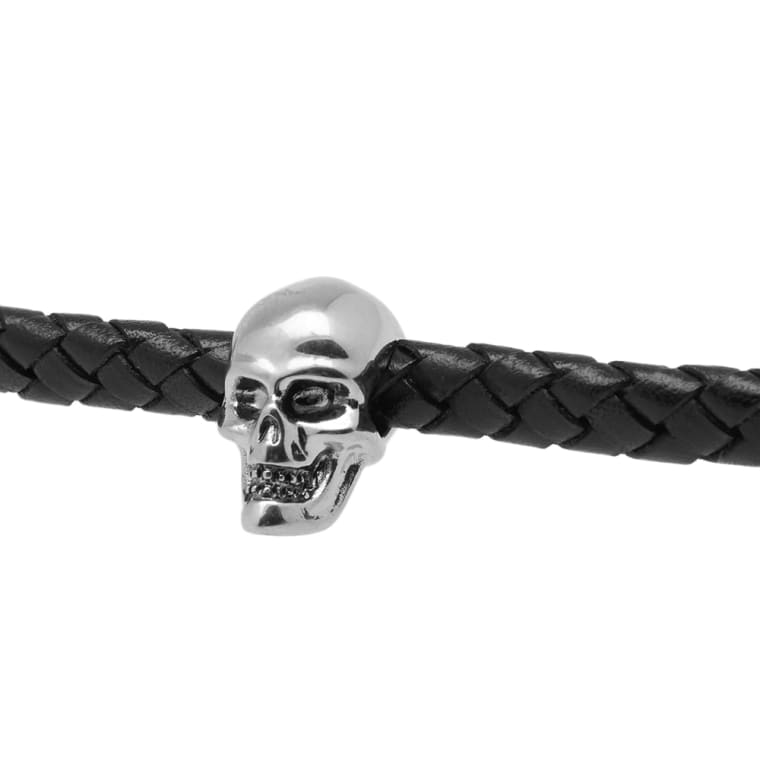 Alexander Mcqueen Skull Leather Bracelet Black End Alexander Mcqueen Skull Leather Bracelet Black 3