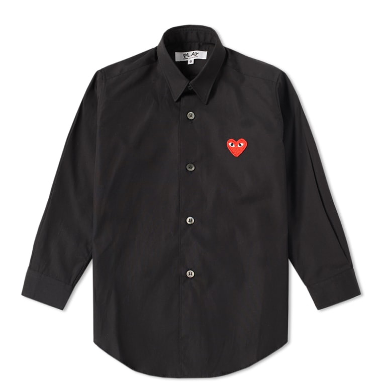 Comme Des Garcons Play Kids Red Heart Shirt Black End Comme Des Garcons Play Kids Red Heart Shirt Black Flat 1