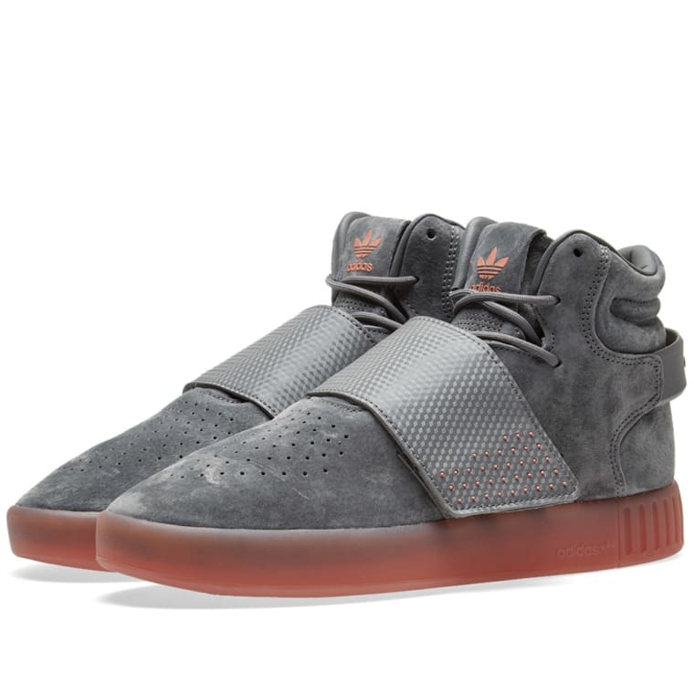 Adidas Tubular Invader Strap (Grey Four & Raw Pink) | END. Adidas Tubular Invader Strap Grey Four & Raw Pink 1