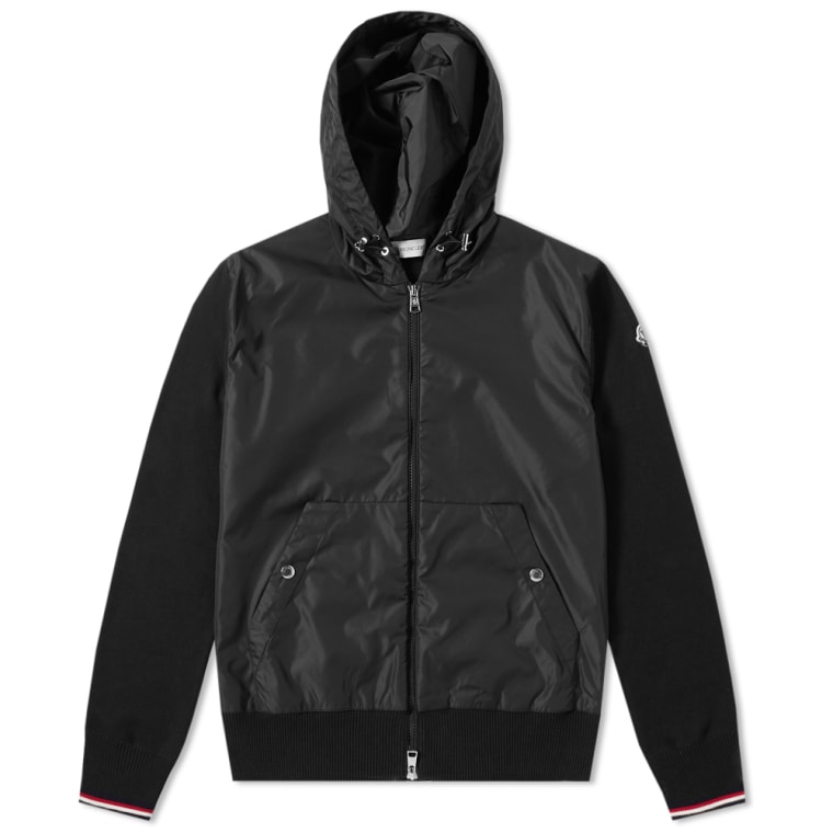 moncler black insulated knit hoodie moncler black insulated knit hoodie