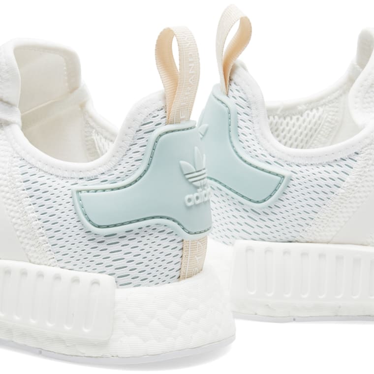 Adidas Women\u0027s NMD_R1 W White \u0026 Tactile Green 4