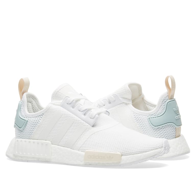 Adidas Women\u0027s NMD_R1 W White \u0026 Tactile Green 7