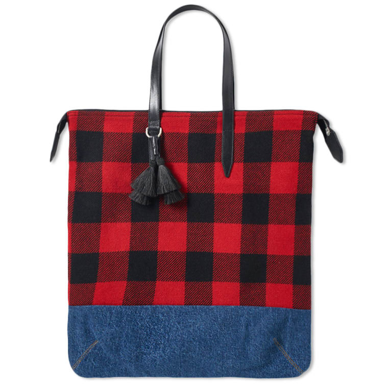Dries Van Noten Plaid Tote Bag Red End Dries Van Noten Plaid Tote Bag Red 1