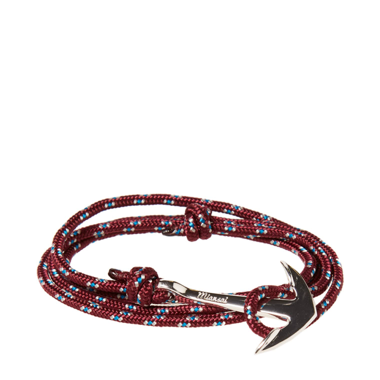 Miansai Silver Anchor Rope Bracelet Burgundy End Miansai Silver Anchor Rope Bracelet Burgundy 1