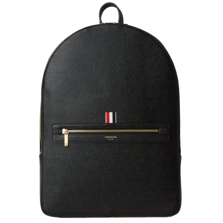 Thom Browne Leather Backpack (Black Pebble Grain) | END.