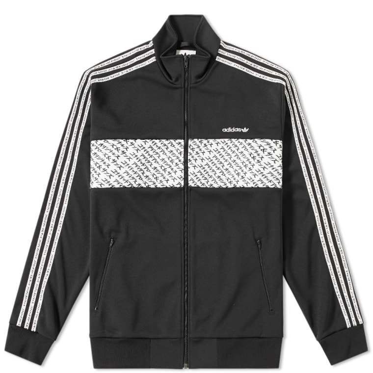 black and white adidas tracksuit