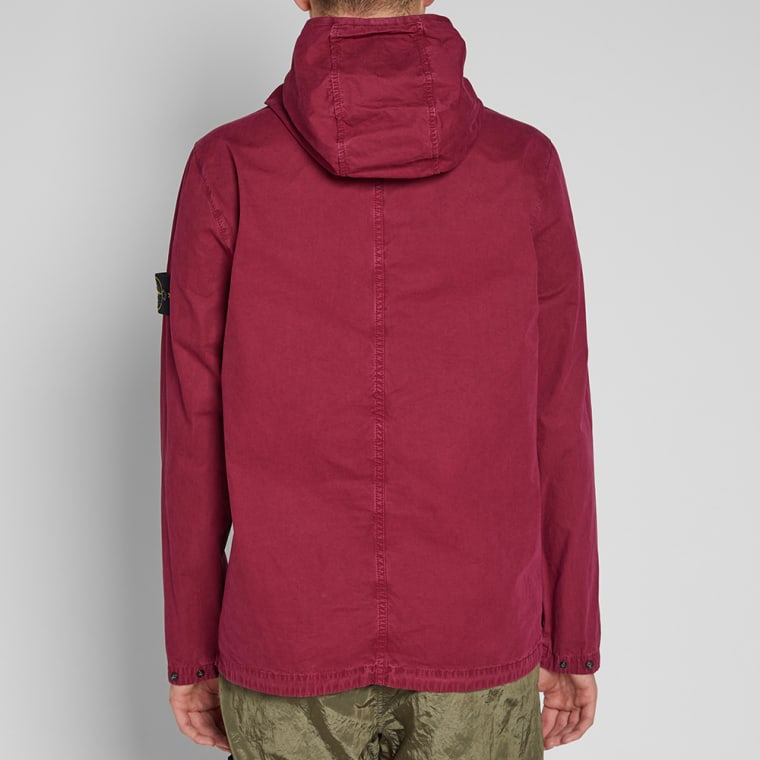 Stone island garment dyed hooded zip shirt Clearance