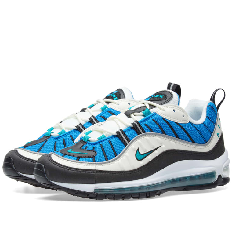 Nike Air Max 98 W (Sail, Emerald & Blue Nebula) | END. Nike Air Max 98 W Sail, Emerald & Blue Nebula 1